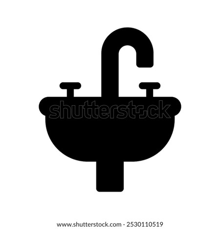 outline sink vector icon. isolated black simple line element illustration from cleaning concept color editable