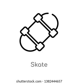 outline skate vector icon. isolated black simple line element illustration from free time concept. editable vector stroke skate icon on white background
