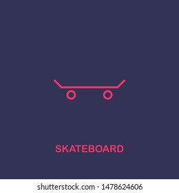 Outline skateboard icon.skateboard vector illustration. Symbol for web and mobile