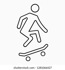 Outline skating vector icon