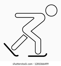 Outline skating vector icon