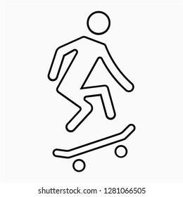 Outline skating vector icon