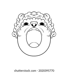 Outline sketch alphabet character O. handraw sketch alphabet.