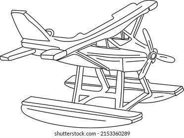 Outline sketch drawing of water landing helicopter, Aircraft logo silhouette, Dreamstime.com Airplane Outline. Plane Landing on the Water. Vector Illustration Stock Vector