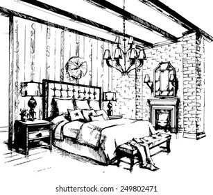 Modern Bedroom Sketch Stock Illustrations, Images & Vectors | Shutterstock