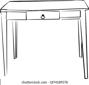 Esbozo de esquema de la tabla antigua aislada en estilo doodle. Ilustración del vector