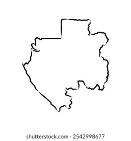 Mapa esboço do Gabão Com estados e cidades, pode ser usado para projetos de negócios