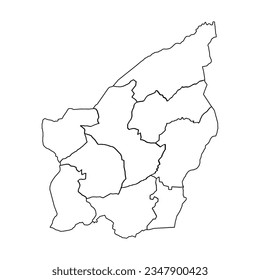 Outline Sketch Map of San Marino With States and Cities, can be used for business designs, presentation designs or any suitable designs.