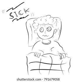 Outline Sketch of Sick Boy