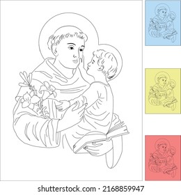 OUTLINE SKETCH OF ST:Anthony Of Padua)