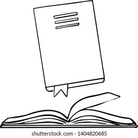Outline sketched vector of books
