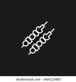 Outline skewers vector icon. Skewers illustration for web, mobile apps, design. Skewers vector symbol.