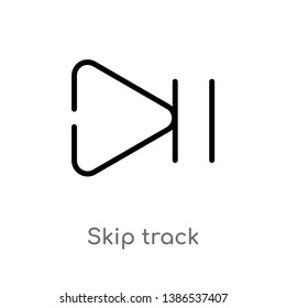 outline skip track vector icon. isolated black simple line element illustration from arrows concept. editable vector stroke skip track icon on white background