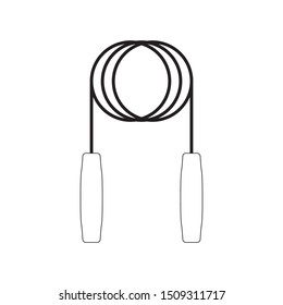 Outline skipping rope icon on white background,vector illustration