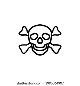 Outline skull icon isolated on white background