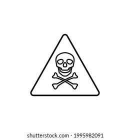 Icono del cráneo de contorno aislado en fondo blanco