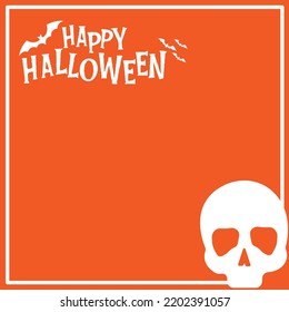 Outline skull. Minimal abstract Halloween background. Vector illustration.