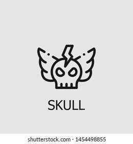 Outline skull vector icon. Skull illustration for web, mobile apps, design. Skull vector symbol.