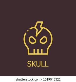Outline skull vector icon. Skull illustration for web, mobile apps, design. Skull vector symbol.