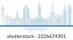 Outline Skyline panorama of Philadelphia, Pennsylvania, United States - vector illustration