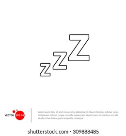 Outline Sleep Icon, Vector Illustration, Flat pictogram icon