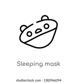 outline sleeping mask vector icon. isolated black simple line element illustration from fashion concept. editable vector stroke sleeping mask icon on white background