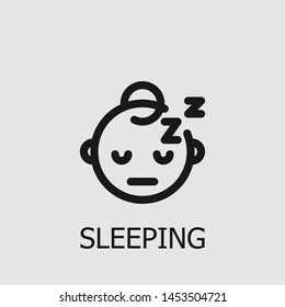 Outline sleeping vector icon. Sleeping illustration for web, mobile apps, design. Sleeping vector symbol.