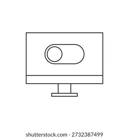 Outline slider button symbol on computer display
