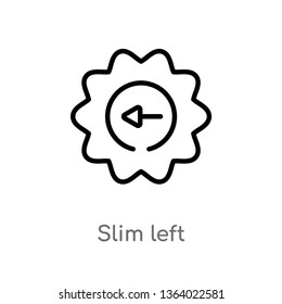 outline slim left vector icon. isolated black simple line element illustration from user interface concept. editable vector stroke slim left icon on white background