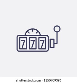 Outline slot jackpot icon illustration,vector casino sign symbol