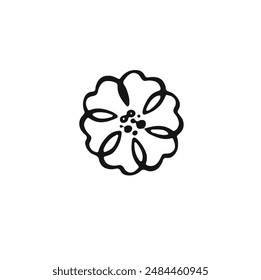 outline of a small field flower, vector illustration