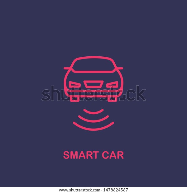 Outline smart car icon.smart car vector\
illustration. Symbol for web and\
mobile