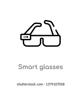 outline smart glasses vector icon. isolated black simple line element illustration from future technology concept. editable vector stroke smart glasses icon on white background