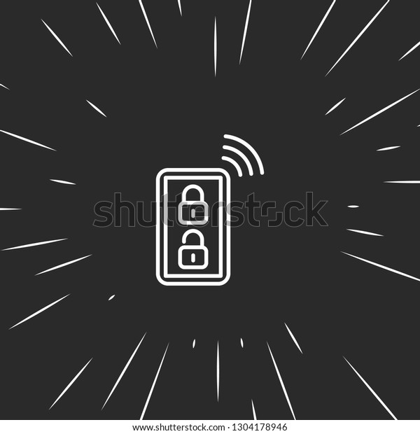 Outline smart key icon illustration isolated\
vector sign symbol