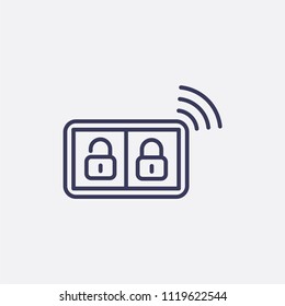 Outline smart key icon illustration,vector digital sign symbol