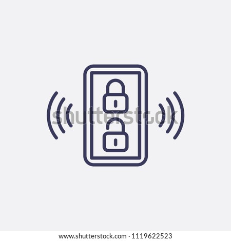 Outline smart key icon illustration,vector digital sign symbol