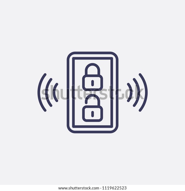 Outline smart key icon illustration,vector digital
sign symbol