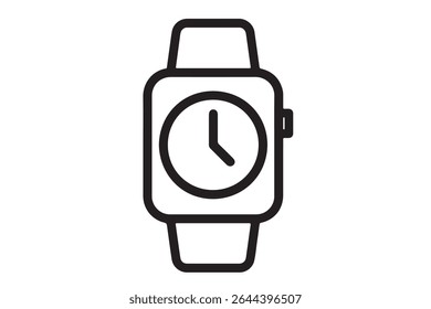 Outline of a smart watch with hands showing the time - Powered by Shutterstock - Get 15% off with code: PIKWIZARD15