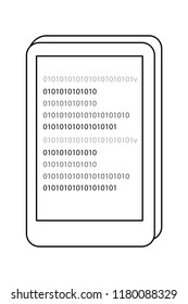 outline smartphone code program data network technology