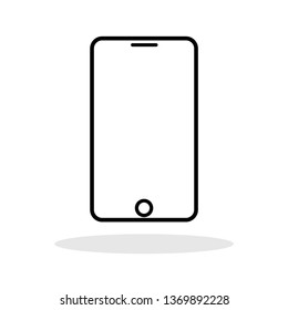 Outline smartphone icon in flat style. Mobile phone symbol for your web site design, logo, app, UI Vector EPS 10.