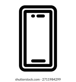 Esquema icono de teléfono inteligente para dispositivo móvil, pantalla táctil y comunicación.