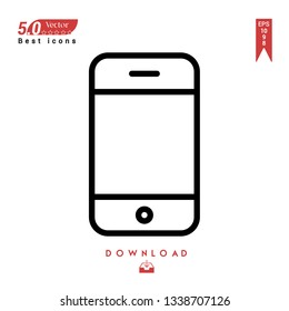 Outline smartphone Icon. smartphone icon vector isolated on white background. Graphic design, material-design, Best sellerr icons, mobile application, UI / UX design, EPS 10 format vector