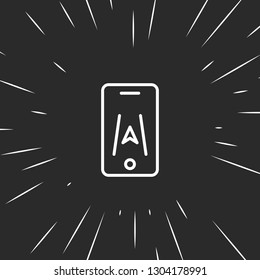 Outline smartphone map icon illustration isolated vector sign symbol