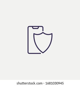 Outline smartphone secure icon.smartphone secure vector illustration. Symbol for web and mobile