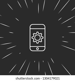 Outline smartphone setting icon illustration isolated vector sign symbol