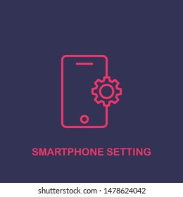 Outline smartphone setting icon.smartphone setting vector illustration. Symbol for web and mobile
