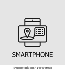 Outline smartphone vector icon. Smartphone illustration for web, mobile apps, design. Smartphone vector symbol.