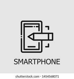 Outline smartphone vector icon. Smartphone illustration for web, mobile apps, design. Smartphone vector symbol.