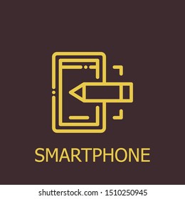 Outline smartphone vector icon. Smartphone illustration for web, mobile apps, design. Smartphone vector symbol.