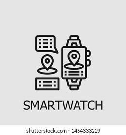 Outline smartwatch vector icon. Smartwatch illustration for web, mobile apps, design. Smartwatch vector symbol.